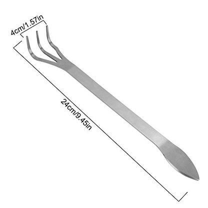 Stainless Steel Bonsai Rake, 3-Prong Loosen Soil Hand Tool, 9.45 inch