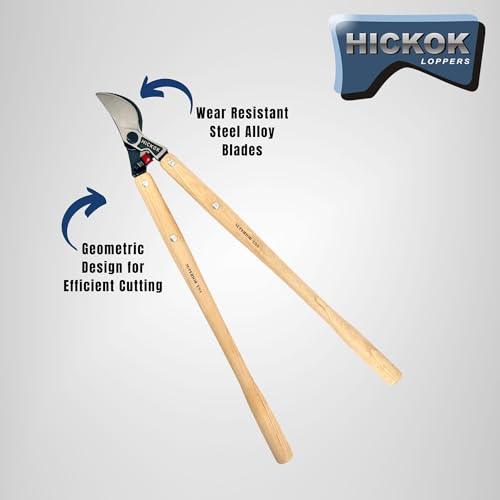 Hickok Heavy Duty Tree Lopper – 30" Long Reach Tree Branch Cutter with Hickory Wood Handles | Professional Arborist Pruning Tool Made in USA