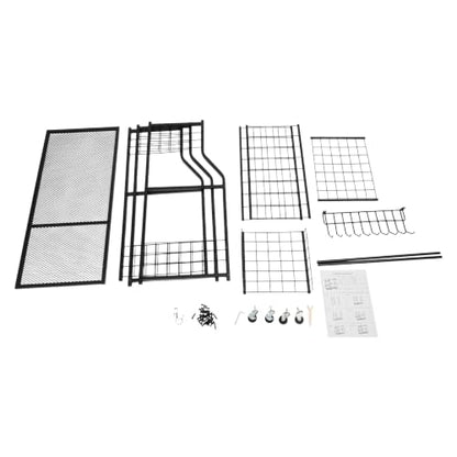 Tool Organizer, Rolling Garden Tool Storage Rack with Wheels Black