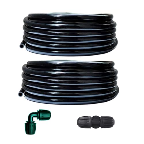 Drip Irrigation Kit 52ft 5/16“ID Inche Pipe Solutions for Large Gardens with Low Water Pressure Away from The Water Source - size: Kit 52 - 52 ft