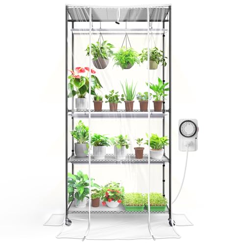 Barrina CX3Z Indoor Greenhouse with Grow Light 4-Tier 108W 35.4x13.8x70.9IN - color: 5000K-CX3Z, size: 35.4x13.8x70.9IN w/ Tent