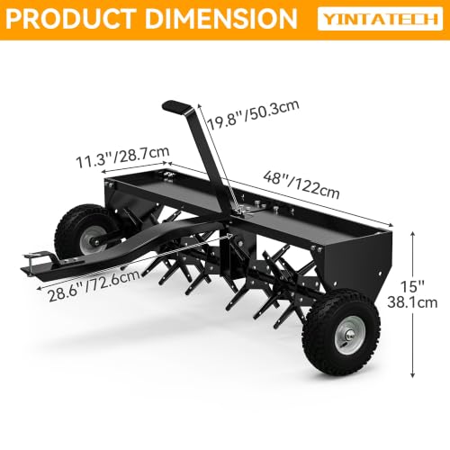 YINTATECH 48 Inch Plug Aerator Tow Behind, Pull Behind Core Aerator Tool