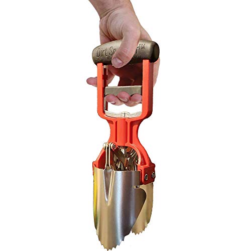 Red & Black Bulb Planter Tool for Planting Bulbs - 3 Finger Pull Soil Grabber to Dig and refill Hole - Soil Cutting Tapered Blade Edges - for Planting Tulips, Daffodils & Others a Like - color: RED-BLACK