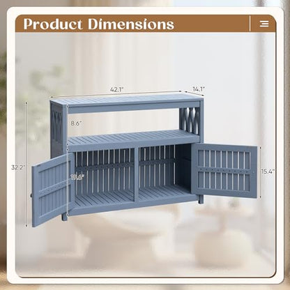 Flamaker Acacia Wood Outdoor Storage Cabinet,Waterproof Potting Table,Gray - color: Grey