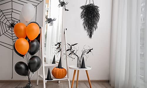RECUTMS 4Pcs Black Artificial Hanging Lavender Fake Plants Gothic Halloween - color: Black