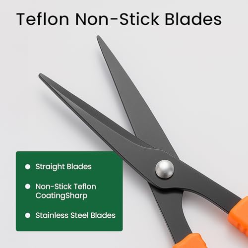 GROWNEER 7.2'' Trimming Scissors Teflon Coated, 1 Pack Pruning Shears