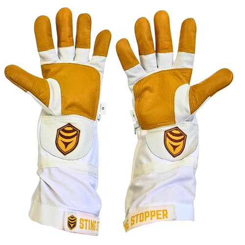 Sting Stopper Heavy Duty Beekeeping Gloves, White, 3X-Large - color: White, size: 3X-Large
