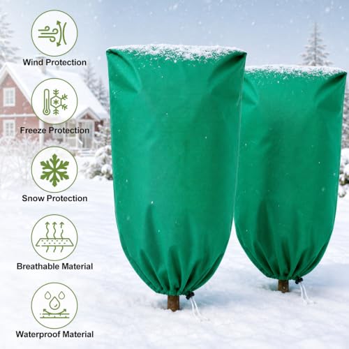 NONMON 2 Packs Plant Covers Freeze Protection 75" X 95" - size: 75" x 95" - 2 Pack