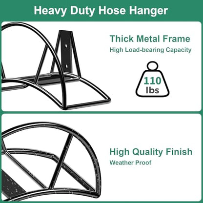 TomCare Garden Hose Holder Wall Mount, 150FT Capacity Water Hose Hanger - color: Black, size: Standard