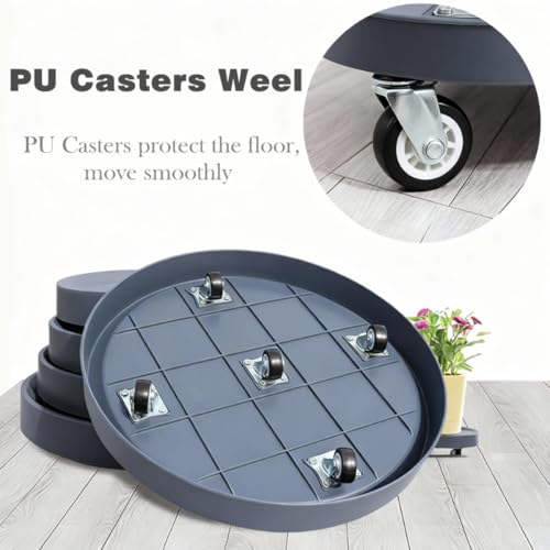 14.8" Plant Caddy with Hidden Wheels,2Pack Light Gray+Gray - color: 14.8 Inch
