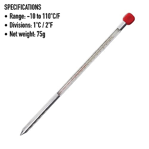Garden Soil Thermometer 320mm Aluminium Case - Monitor Soil Temperature