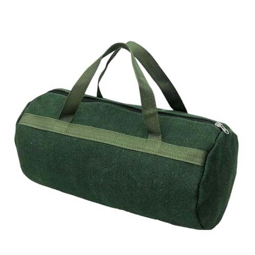 Grill Accessory Storage Bag, 24"" Extra Thick Canvas Grill Utensil Storage Bag, Double Zipper Grill Tool Storage Bag, BBQ Tool Storage Bag Carry Bag for Camping Hiking Barbecue, Dark Green