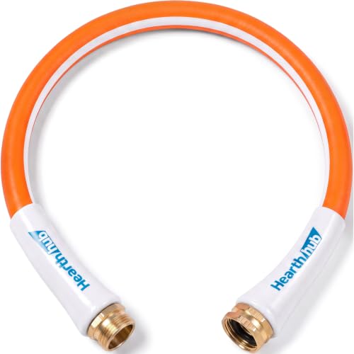 Short Garden Leader Hose - 5/8 Inch Lightweight All-Weather Water Hose - Durable And Flexible, Leakproof Connections, Kink Resistant - Rubber Garden Hose With 3/4" Fittings(4 ft) - size: 4 FT
