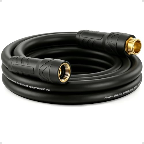Garden Hose 10ft x 5/8", NON-EXPANDABLE Heavy Duty Premium Flexible Hose - color: Black, size: 10ft