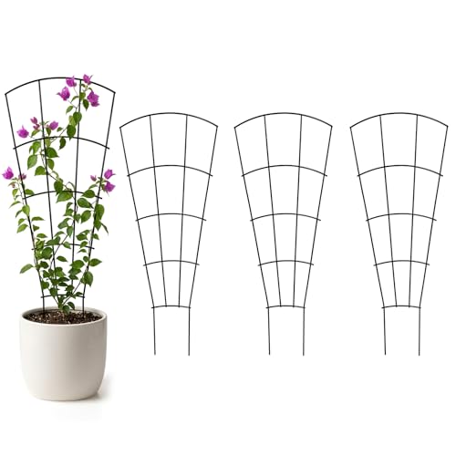 Thealyn 56" Tall Metal Plant Trellis for Climbing Plants, 8 Pack, Black - color: Black, size: 56 inch-8 Pack