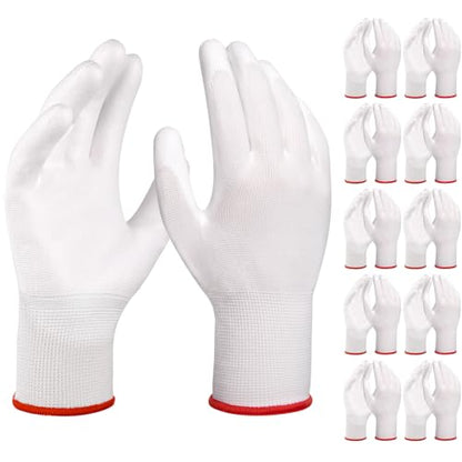 10 Pairs Gardening Gloves Breathable Light Duty Work Glove White - size: Small