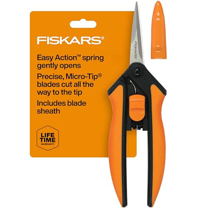 Fiskars 6" Steel Micro-Tip Pruning Scissors, Garden Snips for Small Plants - style: Snips