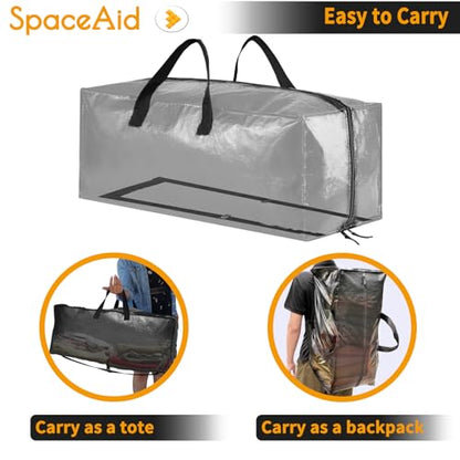 SpaceAid Heavy Duty Moving Bags, Extra Large Storage Totes W/Backpack Straps Strong Handles & Zippers, Alternative to Moving Boxes, Packing & Moving Supplies, Clear (8 Pack) - color: Clear, size: 8 Pack