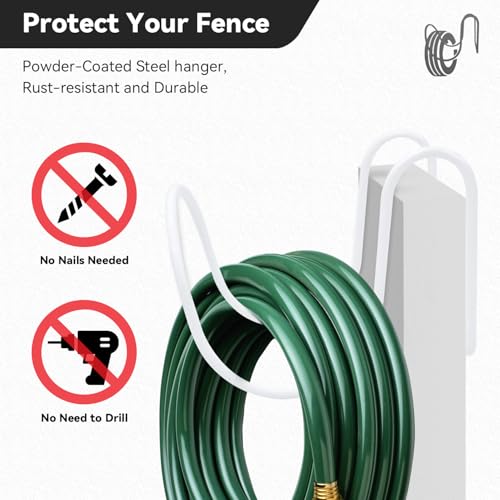 Heavy-Duty Wall Mount Hose Holder, Holds 50-150 FT Hoses, White