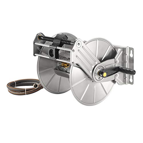 Giraffe Tools Wall Mounted Stainless Steel Garden Hose Reel,150FT 5/8" Hose - size: 150 FT Capacity
