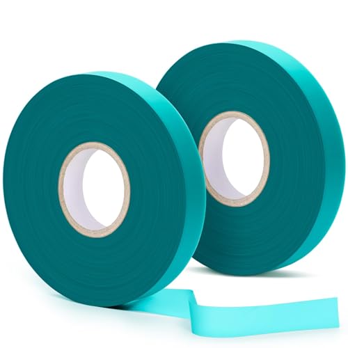 Easytle 2 Pack x 150 ft Stretch Tie Tape Roll, 1/2" Garden Tie Tape, Thick Sturdy Plant Ribbon Garden Green Vinyl Stake Gardening Tools for Indoor Outdoor Patio Plant Use - size: 300 ft