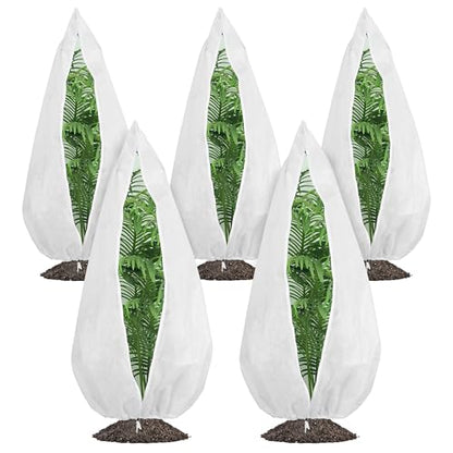 Gardzen 5-Pack Heavy Duty Plant Covers Freeze Protection, 54”×72” - size: 54” × 72”