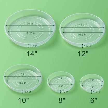 Plant Saucer Tray, 6 Pack 8 Inch Plastic Plant Saucers for Indoor Outdoor - size: 8 INCH