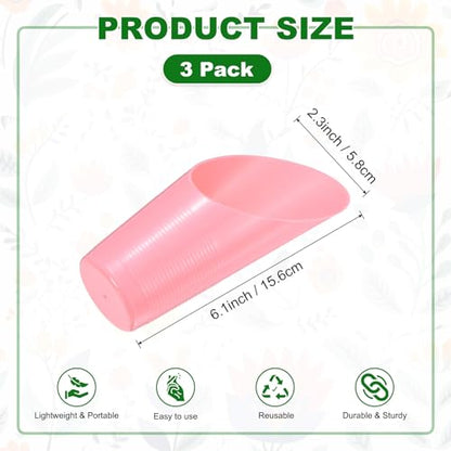 M METERXITY 3-Pack Bonsai Soil Scoops, Plastic Garden Soil Scoops Bucket Shovel Potting Scoopers for Transplanting/Flower Planting/Plant Succulent, Colorful Small Gardening Tools [Pink] - color: Pink
