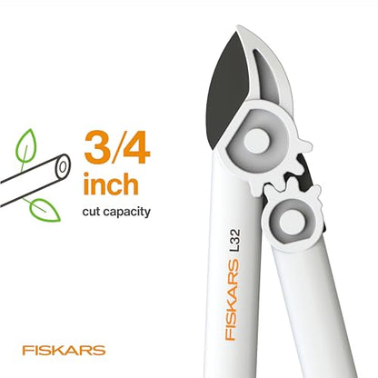 Fiskars 16" PowerGear Garden Anvil Loppers, 1.25" Cut Capacity, White - style: Lopper