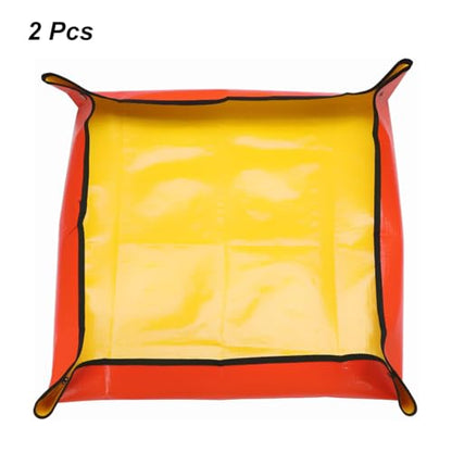 HARFINGTON 2Pcs Repotting Mat 26"x26" PE Cloth Waterproof Plant - color: Yellow, size: 26" x 26"