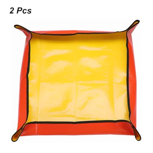HARFINGTON 2Pcs Repotting Mat 19.7"x19.7" PE Cloth Waterproof Plant - color: Yellow, size: 19.7" x 19.7"