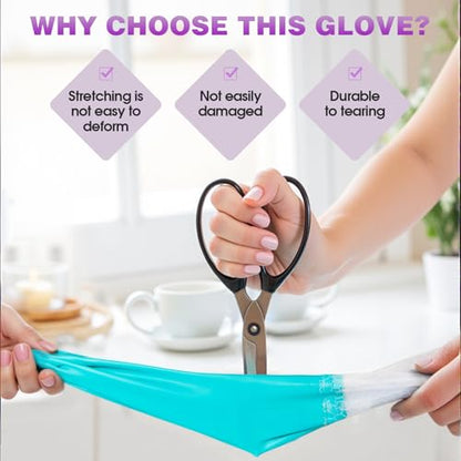 Elgood Reusable Long Dishwashing Cleaning Gloves with Latex Free, Long Cuff,Cotton Lining,Kitchen Gloves 2 Pairs,Purple+Blue Medium - color: Long Cuff-purple+blue, size: Medium (Pack of 2)