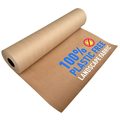 Sandbaggy Biodegradable Landscape Fabric - Garden Paper for Weeds - Paper Mulch Rolls (5 ft x 50 ft, 1) - size: 5 ft x 50 ft