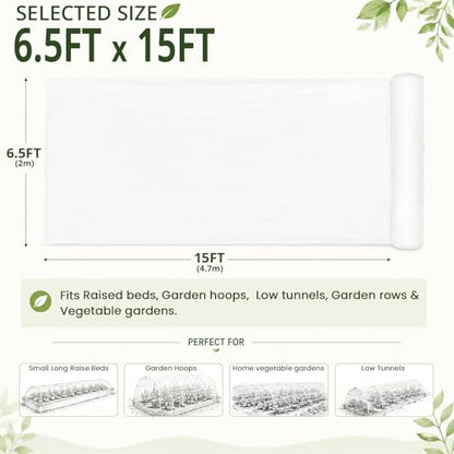 6.5Ft x 15FT Garden Netting, Fine Mesh Insect Netting for Plant Protection - size: 6.5Ft x 15Ft