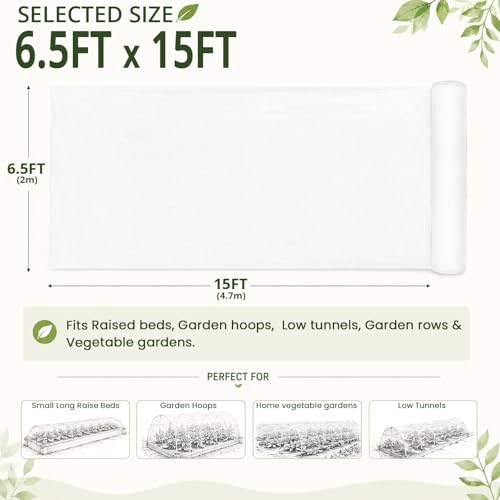 6.5Ft x 15FT Garden Netting, Fine Mesh Insect Netting for Plant Protection - size: 6.5Ft x 15Ft
