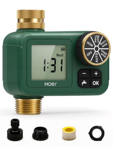 MOES 1-Zone Water Timer for Garden Lawn Hose, Brass 3/4 Inlet & Outlets - size: 1 Zone