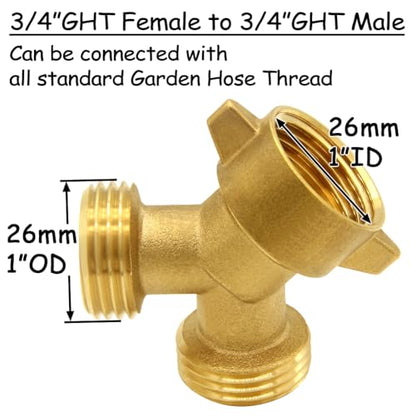 Uenede Brass Garden Hose Splitter 3/4" GHT Swivel Y Connector, 2PCS - style: Splitter