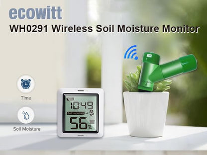 ECOWITT WH0291 Soil Moisture Tester Plant Soil Moisture Sensor Meter with Digital LCD Display - color: WH0291B