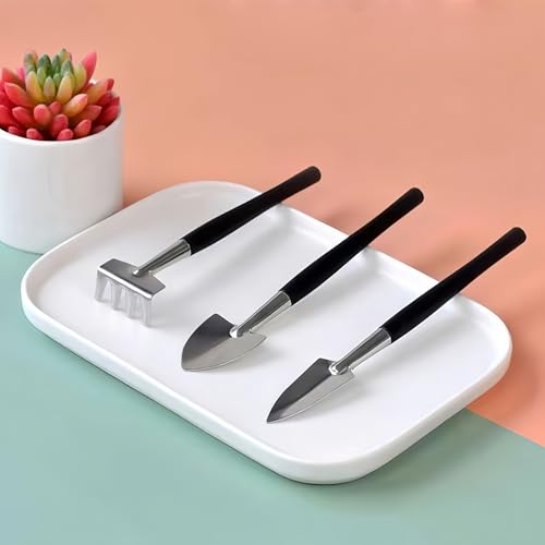 Mini Gardening Tool Set for Potted Plants, 3-Piece Indoor Plant Care Kit with Stainless Steel Shovel & Trowel, Precise Weeding and Transplanting Tools for Greenhouses