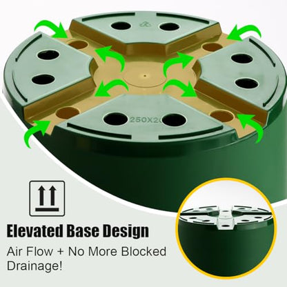 RooTrimmer 3 Gallon Plastic Nursery Pots, 10 Inch Round Plant Pots with Drainage Holes, 10 Pack Planting Pot for Outdoor Indoor Plants, Gardening Gifts for Women, Green - size: 3Gallon-10P-Green