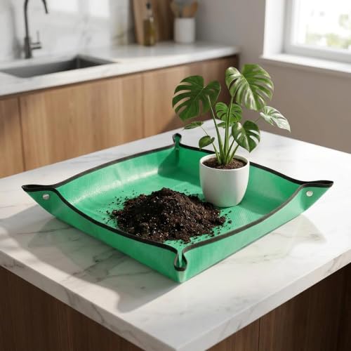 Potting Mat - Greenhouse Waterproof with Snap Corners, 1pc (Green,66×66cm) - color: Green, size: 66cm*66cm