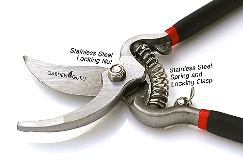Garden Guru Classic Bypass Pruning Shears Clippers – Heavy Duty Forged Steel Pruners – Non Slip Comfort Grips – Cuts up to 1” Diameter – Professional Bypass Pruners Black - 1 Case (60 Pcs) - size: 60 Pack, style: Bypass Pruner (Black)