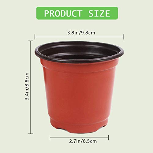 Augshy Plant Pots,40 Pcs 4" Plastic Plant Nursery Seed Starting Pots Nursery Pots for Succulent Seedling Cutting Transplanting - size: 4 Inch