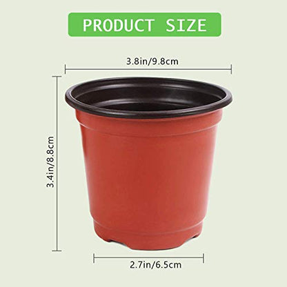 Augshy Plant Pots,40 Pcs 4" Plastic Plant Nursery Seed Starting Pots Nursery Pots for Succulent Seedling Cutting Transplanting - size: 4 Inch