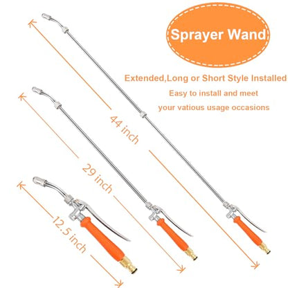 44" Stainless Steel Water Wand Sprayer Built-in Shut Off Valve