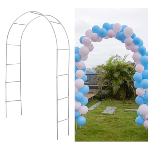 Mr.Ton 7.8ft White Wedding Arches, Bridal Party Decoration, Indoor Wedding Arch, Garden Arch Trellis for Climbing Plant Outdoor, 7.8Ft Wide x 6.4 Ft High - color: White