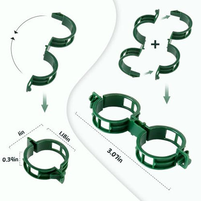 Plant Support Clip, Fixing Clips, 100 PCS, Green