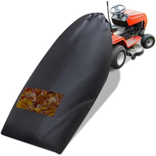 Patelai Lawn Tractor Leaf Bag Grass Catcher Bag for Riding Lawn Mower, 78.7 x 52 Inch Reusable Large Capacity Leaf Bag with Zipper and Vent for Leaf Collection, Heavy Duty Material Collection Systems