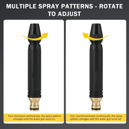 Heavy Duty High Pressure Hose Nozzle, Home High-Pressure Car Wash Water Gun with Booster Nozzle and Hose, 3-Modes Adjustable Multi Function Lawn & Garden Watering Sprayer