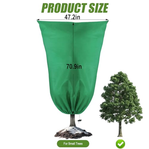 5Pcs Plant Frost Protection Covers 47.2x70.9 Inches – Reusable Breathable Freeze Blankets with Drawstring, Waterproof Non-Woven Fabric Frost Cloth for Winter Plant, Shrub, Tree, and Garden Protection - style: Large